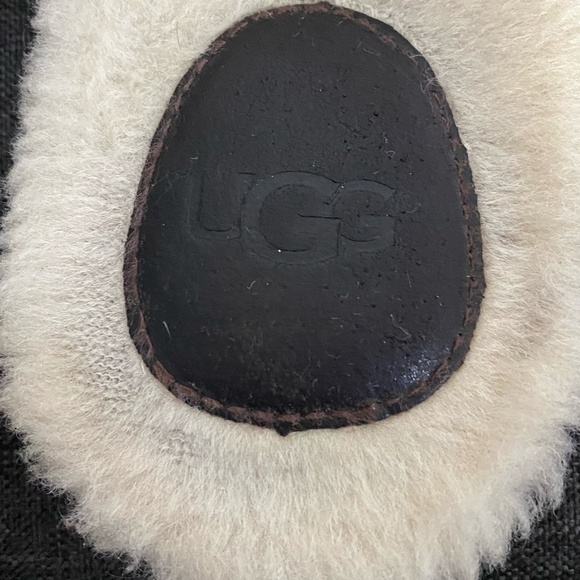 Ugg Mens Brown Leather Sherpa Lounge Slippers- Sz-10 - Picture 14 of 16